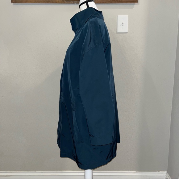 EILEEN FISHER Recycled Polyester Anorak Coat Color: FOREST NIGHT XL - Picture 8 of 15